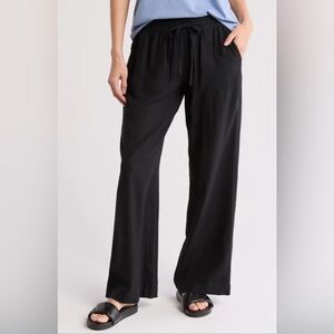 Caslon Linen Blend Black Pants Size L